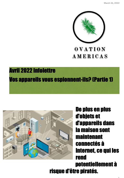 Avril 2022 Infolettre